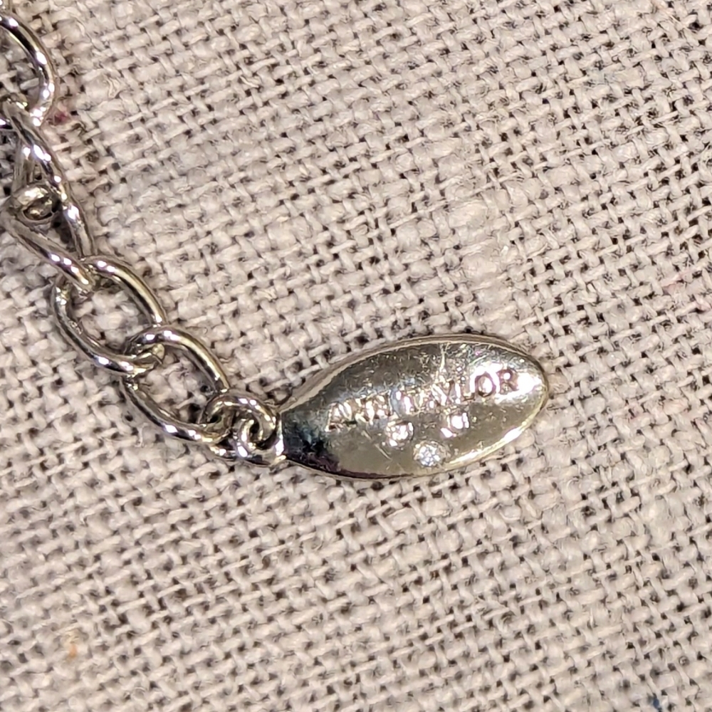 🔥Ann Taylor Necklace Sparkly Smokey Rhinestone Silver Tone Statement - Picture 7 of 9